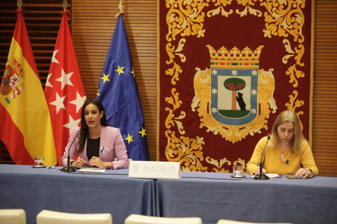 Begoña Villacís e Inmaculada Sanz, durante la rueda de prensa posterior a la Junta de Gobierno.