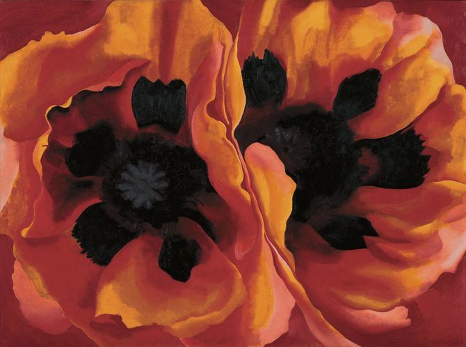 Georgia O'Keeffe. 'Amapolas orientales, 1927' (Oriental Poppies). Óleo sobre lienzo, 76,7x102,1 cm. Collection of the Frederick R. Weisman Art Museum at the University of Minnesota, Mineápolis. Adquisición del museo 1937.