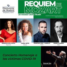 La orquesta Filarmonía de Madrid homenajea este sábado a las víctimas de la pandemia con el 'Réquiem' de Mozart