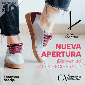 La marca de zapatillas NoTime EcoBrand abre una tienda efímera en el centro comercial de Gran Vía de Hortaleza