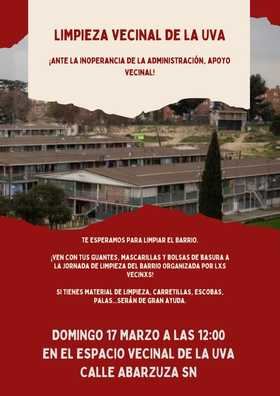 Esta jornada de limpieza es una de las iniciativas que han surgido de la asamblea vecinal impulsada por la Asociación Vecinal La Unión y por el Sindicato del Barrio de Hortaleza.