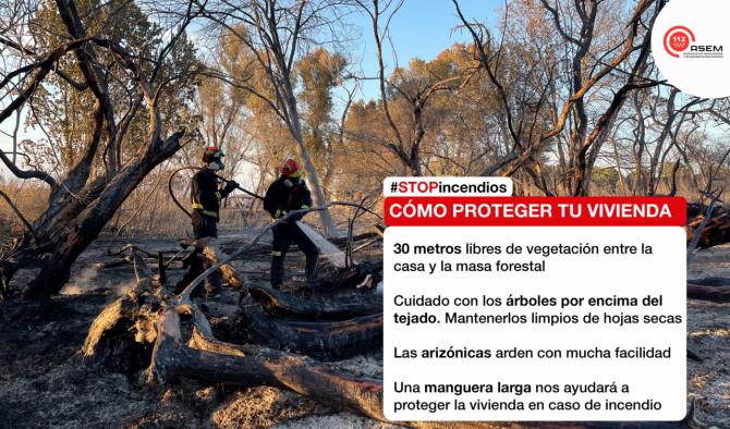 12 medios terrestres y cuatro aéreos madrileños trabajan en los incendios de Cebreros y Valdepeñas de la Sierra