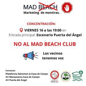 Los vecinos de tres distritos, afectados por los ruidos, atascos y suciedad, se concentran este viernes contra el Mad Beach