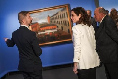 La presidenta de la Comunidad de Madrid, Isabel Díaz Ayuso, ha presentado hoy la exposición Madrid en la Colección Abelló. Pinturas y dibujos de los siglos XVII al XX, un “retrato fiel y genial del paisaje, tanto rural como urbano, de Madrid y sus tradiciones”.