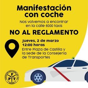 El taxi de Madrid vuelve este jueves a manifestarse en la Castellana contra el reglamento del sector