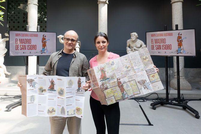 Ofrece un recorrido por 17 espacios vinculados a la vida y milagros del santo, con las ilustraciones de Juan Berrio y el texto de presentación del director del Museo de San Isidro, Eduardo Salas.