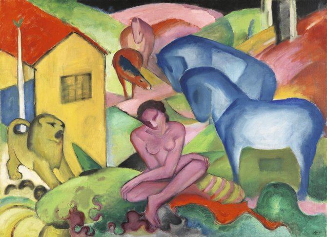 Franz Marc, 'El sueño', 1912 (The Dream). Óleo sobre lienzo, 100,5 x 135,5 cm.