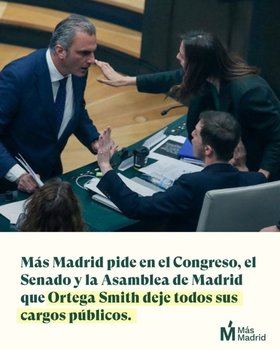 Más Madrid y PSOE piden la convocatoria de un Pleno extraordinario para reprobar a Ortega y exigir su dimisión