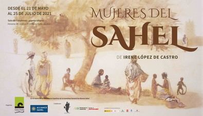 Irene López de Castro, pintora española de trayectoria internacional, lleva más de treinta años viajando, pintando y exponiendo su obra inspirada en el Sahel en España y otros países.