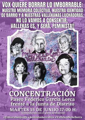 El mural feminista de Vallecas se queda gracias al 'no' de la izquierda a la moción de Vox y la abstención de PP y Cs