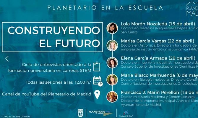 La inscripción a esta actividad gratuita enmarcada en el programa ‘Planetario en la escuela’ puede realizarse a través de la página web de Planetario de Madrid y podrá seguirse en su canal de YouTube.