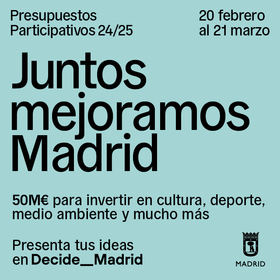 El Consistorio lanza una campaña con el lema ‘Juntos mejoramos Madrid’ para promocionar y alentar a la participación en este proceso.