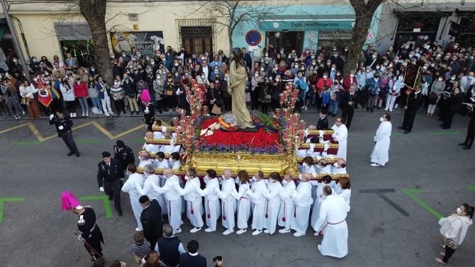 El Jueves Santo (28 de marzo), el Divino Cautivo volverá a las calles del distrito de Salamanca, como cada año, desde 1945, con salida y llegada desde el Colegio Calasancio.