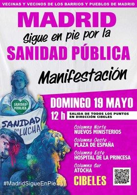 El espacio ciudadano de Vecinos y vecinas de barrios y pueblos de Madrid ha convocado para el próximo 19 de mayo una nueva manifestación en el centro de la capital.