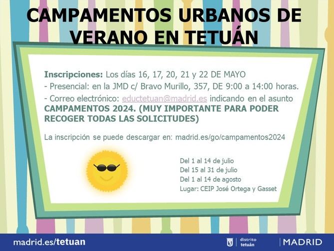 Se ofertan tres periodos en julio y agosto, con horario de 9.00 a 15.30 horas y servicio de ampliación de horario sin coste adicional. Las solicitudes se pueden presentar hasta el 22 de mayo.