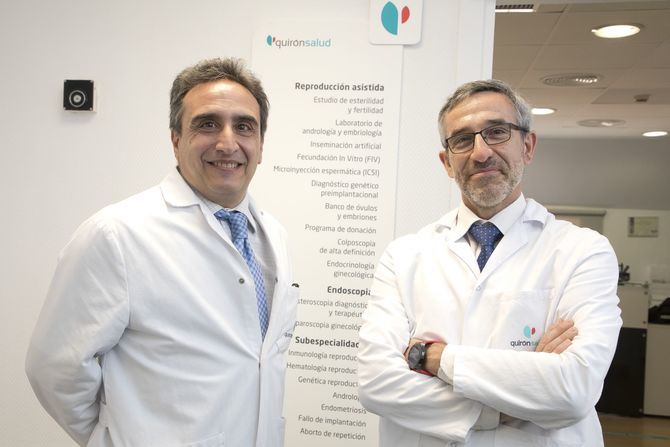 En la imagen superior, de izquierda a derecha, los Dres. Daniel Ordóñez y Alberto García Enguídanos, responsables del equipo de la Unidad de Reproducción Asistida del complejo hospitalario Rúber Juan Bravo.