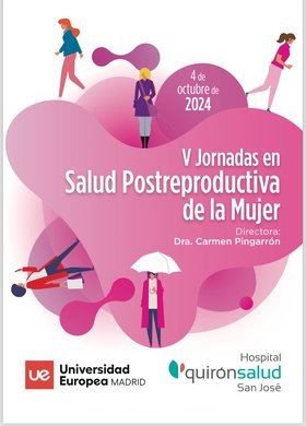 La V Jornada de Salud Postreproductiva de la Mujer está organizada por la Dra. Carmen Pingarrón, el Hospital Quirónsalud San José y la Universidad Europea.