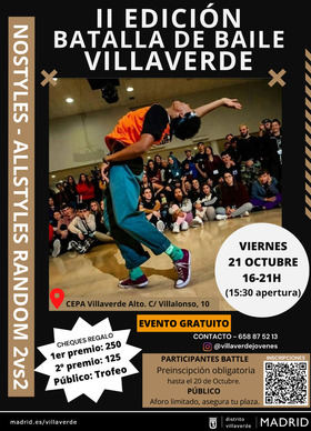 Villaverde celebra este viernes la II Batalla de Baile, para jóvenes del distrito y del resto de la capital