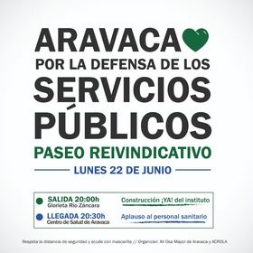 Aravaca celebra la llegada a la nueva normalidad con un paseo en defensa los servicios públicos