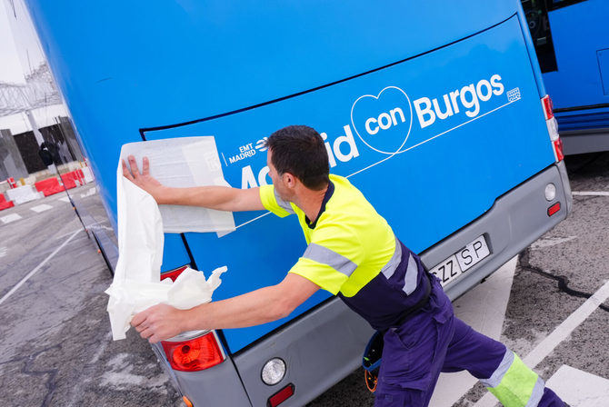 La flota que viajará hasta la capital burgalesa está compuesta por autobuses municipales de gas natural comprimido (GNC) de 12 metros, preparados para el transporte urbano.