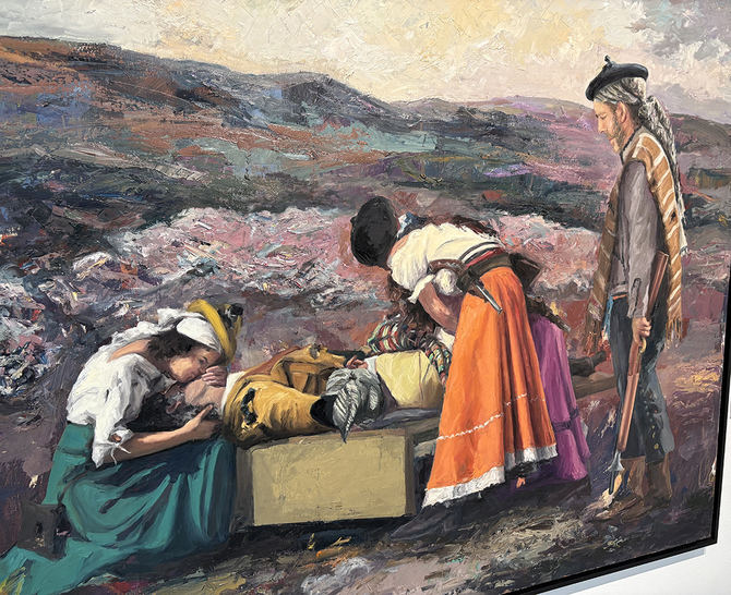 En la muestra, que reúne un total de 51 obras, están representadas todas las etapas de la pintura, desde el realismo hasta el arte abstracto. Cada obra cuenta una historia, donde predominan los finales trágicos y donde el color es el protagonista.