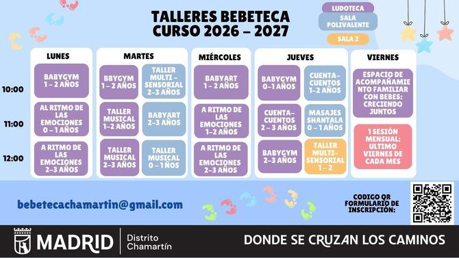 Abierto el plazo de inscripción para ‘Creciendo juntos’, la bebeteca del distrito de Chamartín