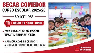 Abierta la solicitud de las becas de comedor