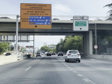 El nuevo carril Bus-VAO de la A-2, en pruebas