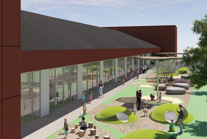 La escuela, ubicada en la confluencia de la avenida de la Orovilla con la calle de Silvina, contará con una superficie total construida de 2.000 m2 y tendrá 11 aulas, con una inversión municipal de 5,5 millones de euros, parcialmente financiados por el Plan SURES.