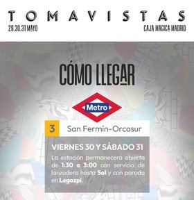 Metro de Madrid refuerza el servicio en L3 desde este jueves por el festival Tomavistas en la Caja Mágica