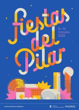 Cartel de las Fiestas del Pilar 2025 de Fuencarral-El Pardo (versión de noche).