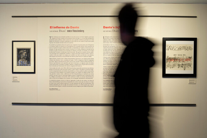 La Fundacion Canal reune por primera vez las dos series completas que Gustave Dore y Robert Rauschenberg dedicaron al 'Infierno', con un total de 111 obras: 76 xilografias de Dore y 35 litografias 'offset' de Rauschenberg.