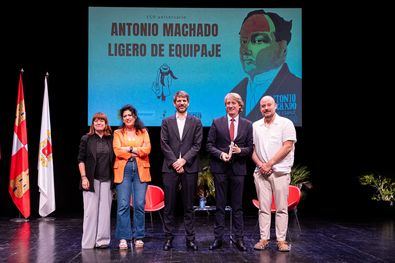 Ernest Urtasun, durante la clausura del acto de celebración del aniversario del nacimiento del poeta, organizado por el Ministerio de Cultura y el Ayuntamiento de Soria, donde se ha presentado el mapa literario 'Antonio Machado: Ligero de equipaje'.