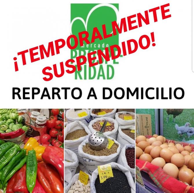 Servicio a domicilio suspendido, por la alta demanda, en el Mercado de Prosperidad