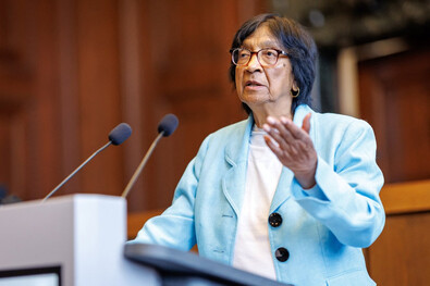 Pillay ha señalado que el sistema jurídico internacional es 'condición indispensable para un mundo en paz' y ha señalado que, a lo largo de su dilatada carrera, ha llevado consigo el compromiso de 'promover y proteger la dignidad igualitaria de todos los seres humanos, así como los derechos de las mujeres y los niños'.