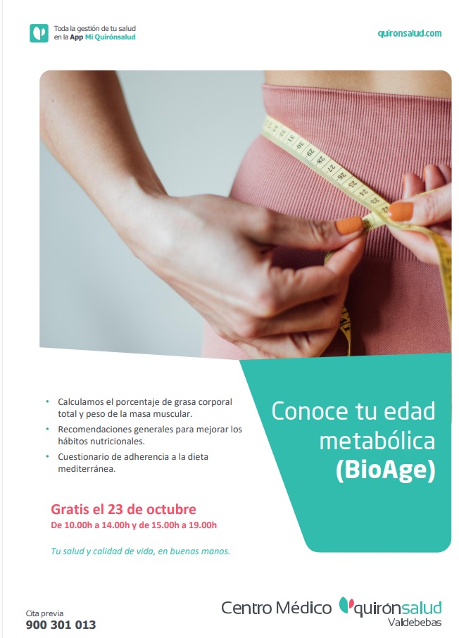 El Centro Médico Quirónsalud Valdebebas ofrece la posibilidad de conocer la edad metabólica