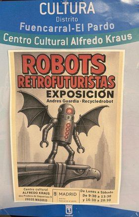 Cada escultura de la exposición se acompaña de un dibujo artístico generado con Inteligencia Artificial (IA), que ofrece una interpretación creativa de la obra física.