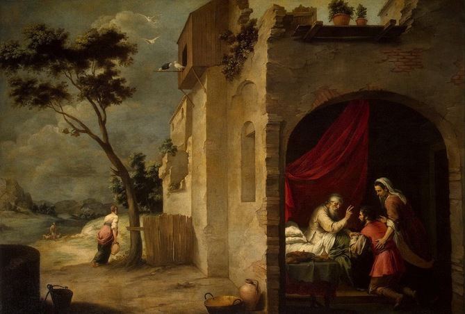 Una copia certificada del siglo XVII del cuadro 'La bendición de Isaac a Jacob' de Bartolomé Esteban Murillo sale a subasta en Madrid este 17 de julio, en la Sala Retiro –Menéndez Pelayo, 3–. Se trata de una parte de la obra, cuyo original se exhibe en el Museo Hermitage de Moscú.