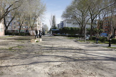 La propuesta reorganiza recorridos peatonales, introduce más arbolado y ordena el aparcamiento para ganar espacio público para los vecinos.