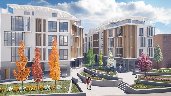 El proyecto contempla dos edificios residenciales de 30 viviendas con dos locales comerciales y plazas de garaje y una parcela dotacional de uso municipal.