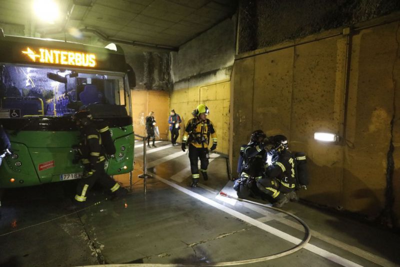 Simulacro de accidente intercambiador plaza de Castilla 