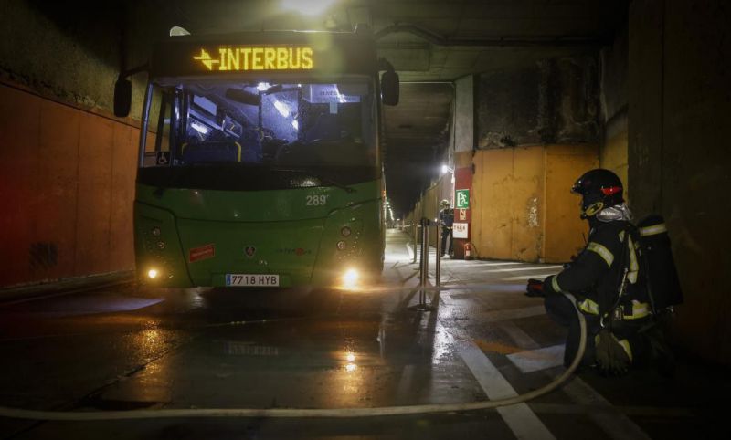 Simulacro de accidente intercambiador plaza de Castilla 