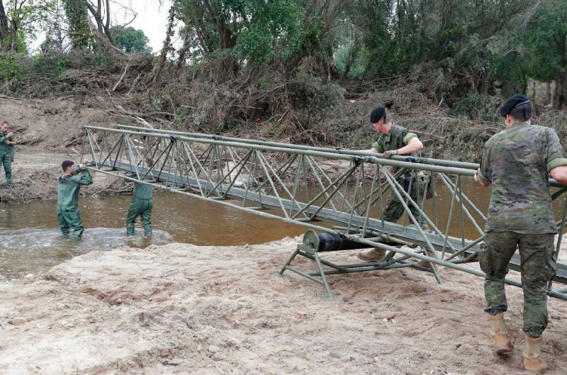 Trabajos Ejercito en la zona cero afectada por la DANA en Madrid