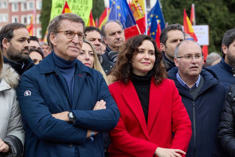 Protesta del PP desde el Templo de Debod