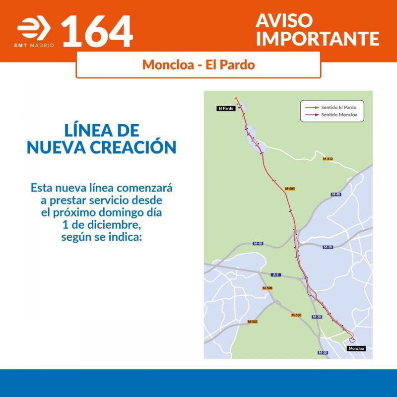 EMT Madrid nuevas líneas El Pardo